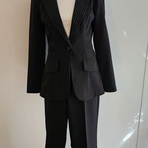 Y2K My Michelle Vintage Black Pinstripe Modern Style Pantsuit, Taylored Blazer